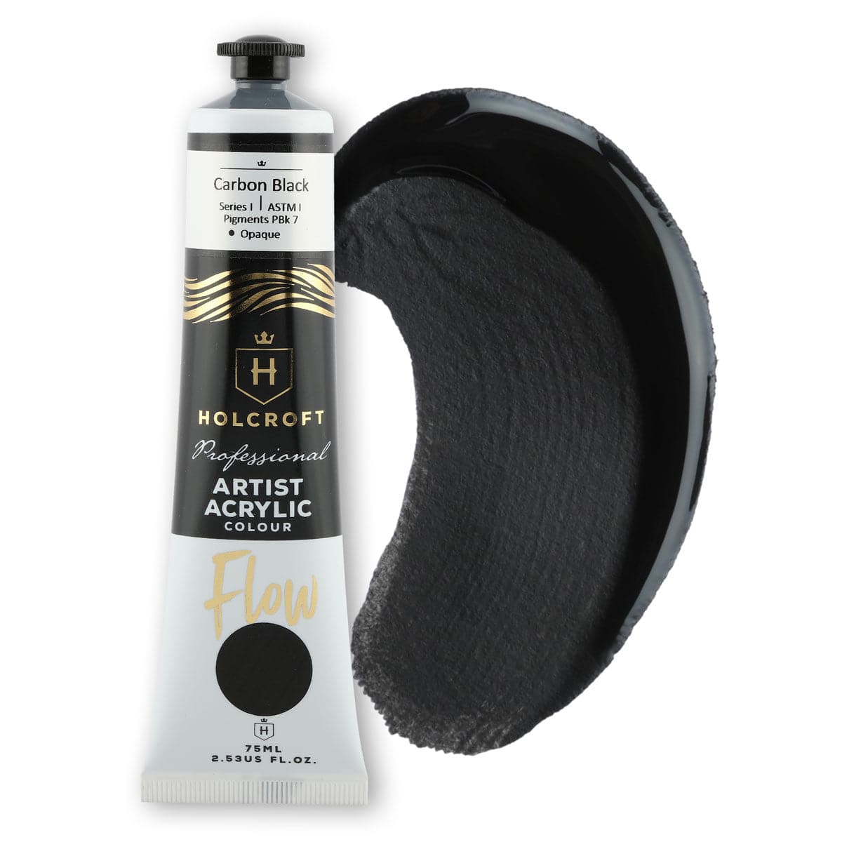 Dark Slate Gray Holcroft Professional Acrylic Flow Paint Carbon Black S1 ASTM1 75ml Acrylic Paints