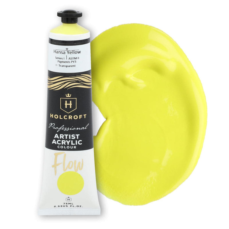 Light Goldenrod Holcroft Professional Acrylic Flow Paint 75ml Hansa Yellow S1 ASTM2 Acrylic Paints