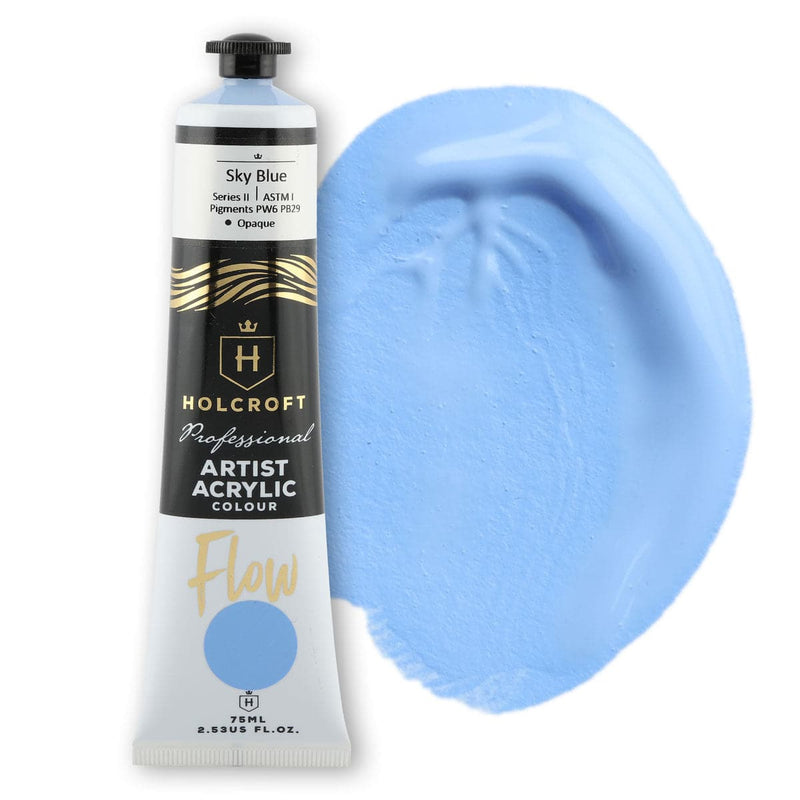 Light Sky Blue Holcroft Professional Acrylic Flow Paint Sky Blue S2 ASTM1 75ml Acrylic Paints