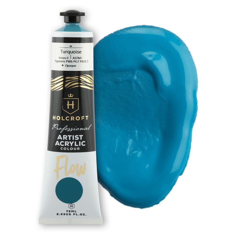Dark Cyan Holcroft Professional Acrylic Flow Paint Turquoise S2 ASTM1 75ml Acrylic Paints