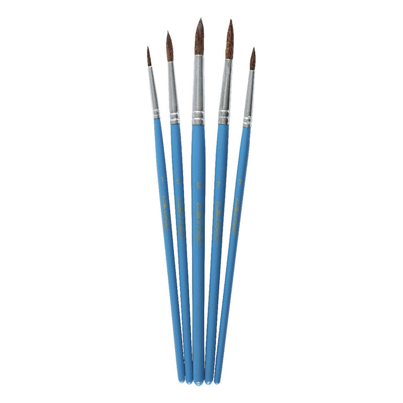 Steel Blue Eraldo Di Paolo Watercolour Round Brush Set 5 Pieces Brushes