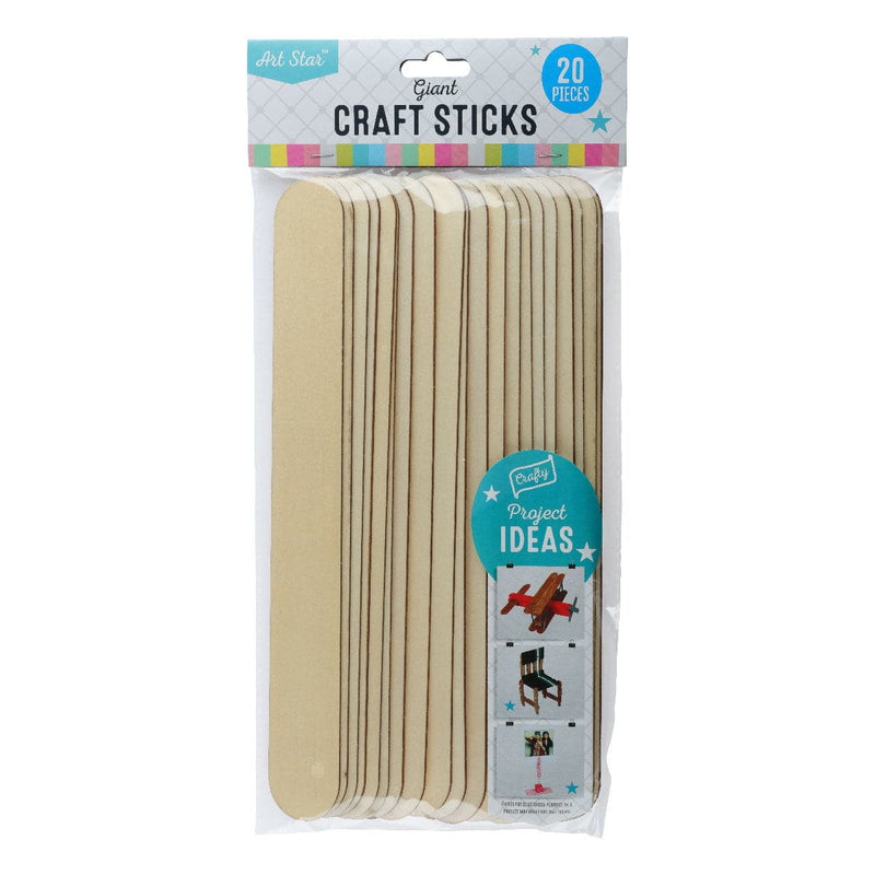 Tan Art Star Giant Craft Sticks 25.4 x 3cm 20 Pack Kids Craft Basics