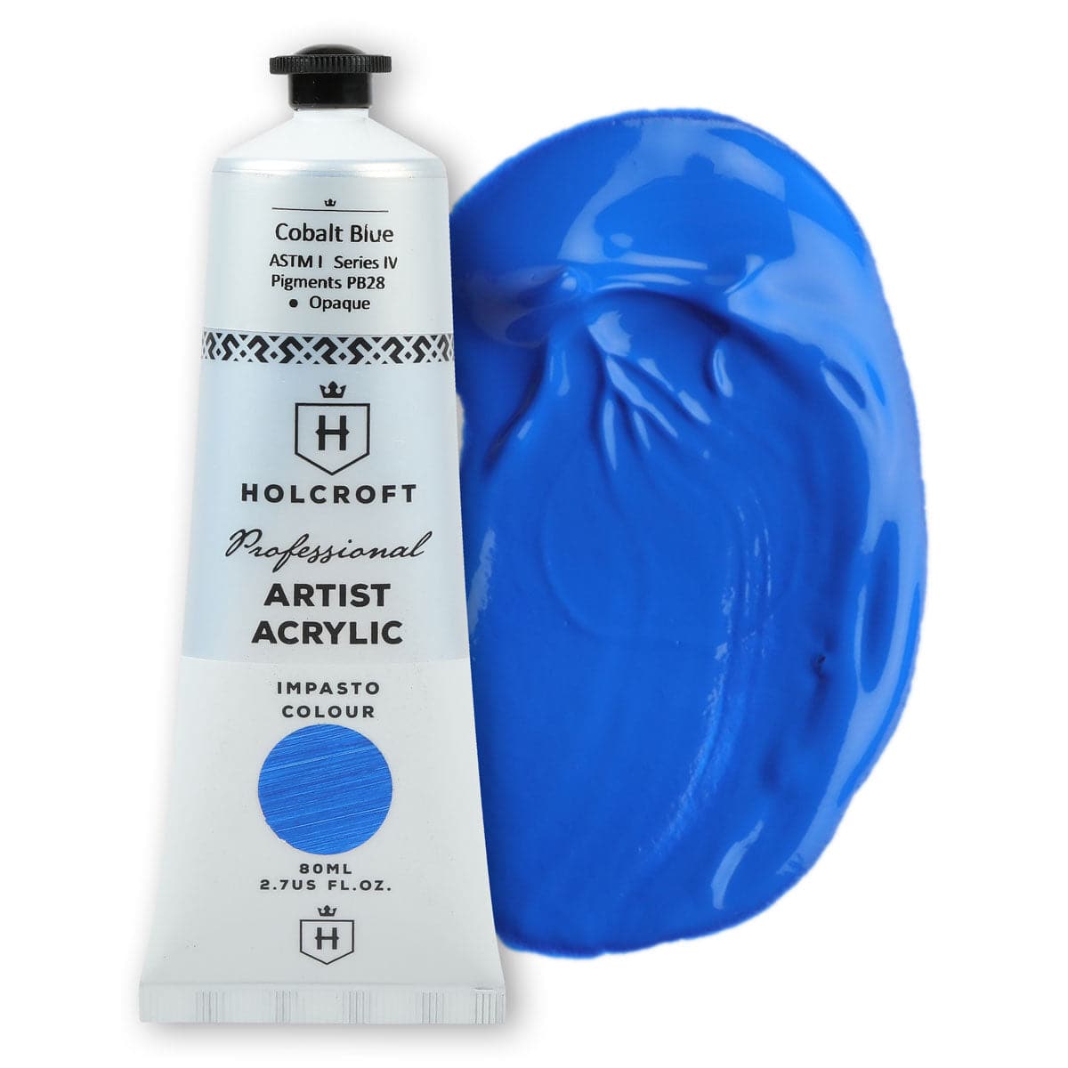 Royal Blue Holcroft Professional Acrylic Impasto Paint Cobalt Blue S4 80ml Acrylic Paints