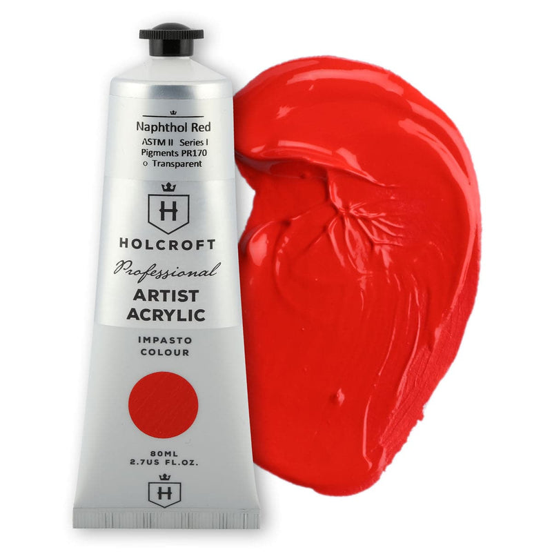 Firebrick Holcroft Professional Acrylic Impasto Paint Naphthol Red S1 80ml Acrylic Paints