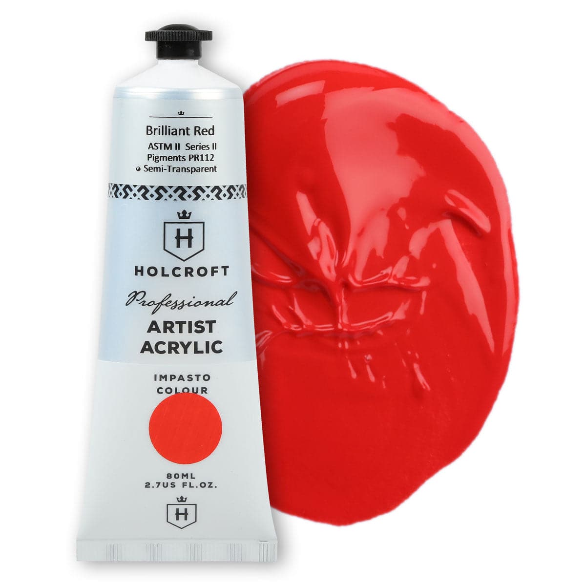 Firebrick Holcroft Professional Acrylic Impasto Paint Brilliant Red S2 80ml Acrylic Paints