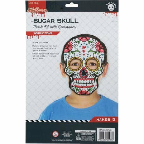 Steel Blue Art Star Decorate Your Own Sugar Skull Mask Makes 5 Halloween