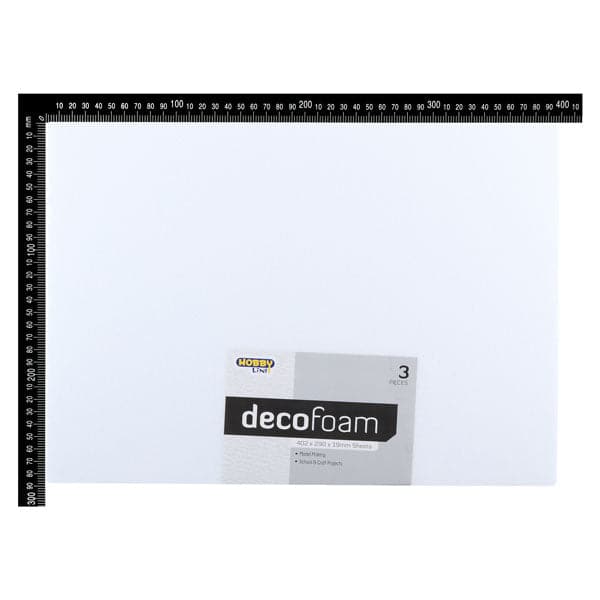 Gray Hobby Line Decofoam Sheets 402 x 290 x 19mm 3Pack Polystyrene