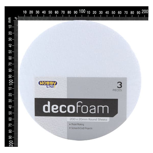 Lavender Hobby Line Decofoam Round Sheets 200 x 20mm 3 Pack Polystyrene