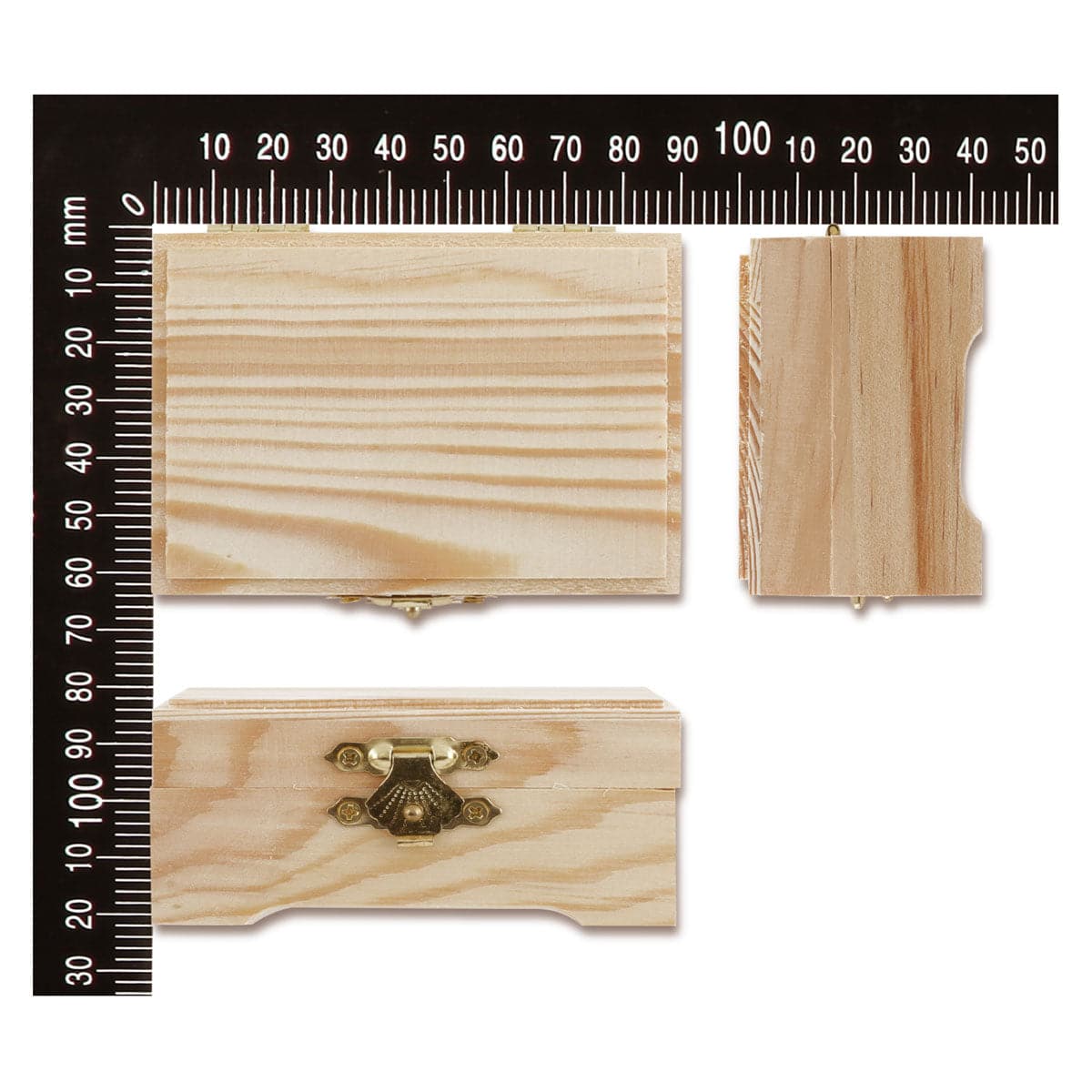 Tan Urban Crafter Pine Hinged Box 9 x 6 x 4cm Boxes