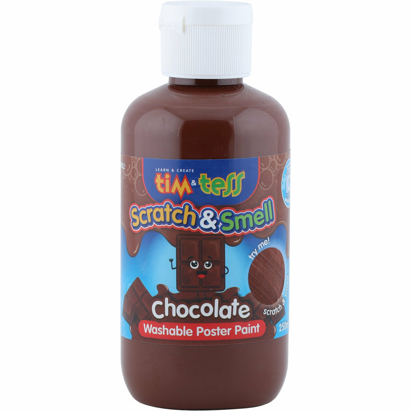 Midnight Blue Tim & Tess Scratch & Smell Children's Washable Poster Paint Chocolate 250ml Kids Paints