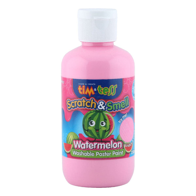 Light Pink Tim & Tess Scratch & Smell Childrens Washable Poster Paint Pink Watermelon 250ml Kids Paints