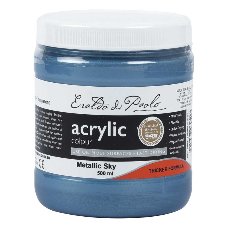 Slate Gray Eraldo Di Paolo Acrylic Paint Metallic Sky 500ml Acrylic Paints