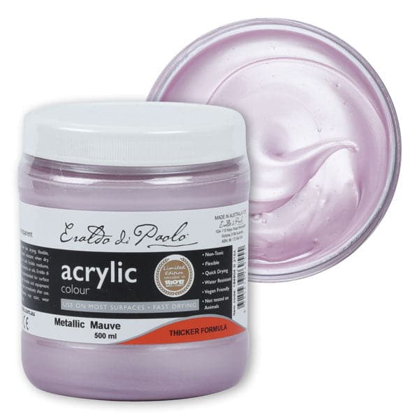 Lavender Eraldo Di Paolo Acrylic Paint Metallic Mauve Gold 500ml Acrylic Paints