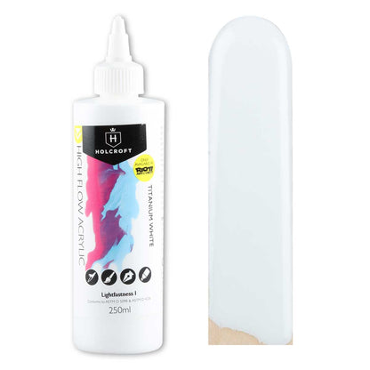 White Smoke Holcroft High Flow Acrylic Paint Titanium White 250ml Acrylic Paints