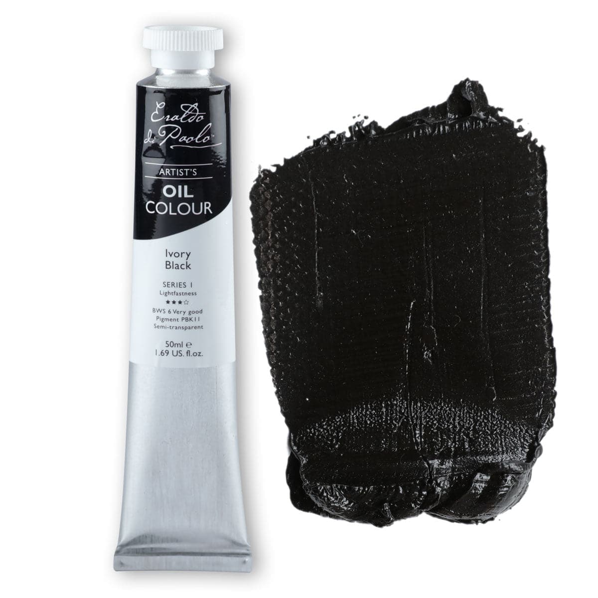 Black Eraldo di Paolo Oil Paint Ivory Black 50ml Oil Paints