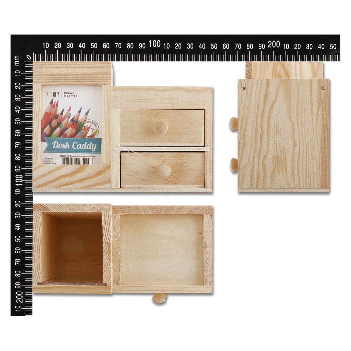Tan Urban Crafter Pine Pencil and Desk Caddy 15x8x11cm All Woodcraft