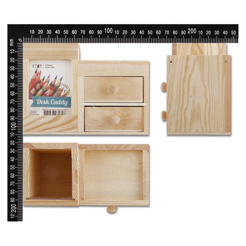 Tan Urban Crafter Pine Pencil and Desk Caddy 15x8x11cm Wood Crafts