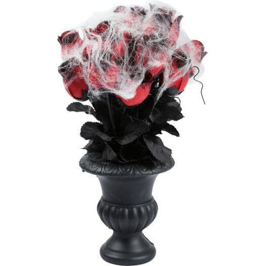 Black Art Star Halloween Rose Vase with Cobwebs Halloween