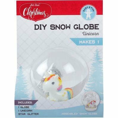 Light Gray Art Star DIY Fillable Snowglobe Unicorn Christmas