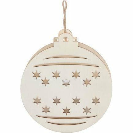 Antique White Make A Merry Christmas Led Light Up Plywood Round Bauble Christmas