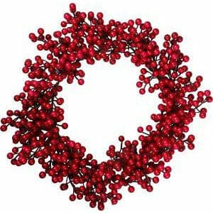 Dark Red Make A Merry Christmas Wreath Red Berry 50cm Christmas
