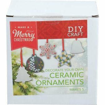 Brown Make A Merry Christmas Decorate Your Own Ceramic Ornaments 5 Pieces Christmas