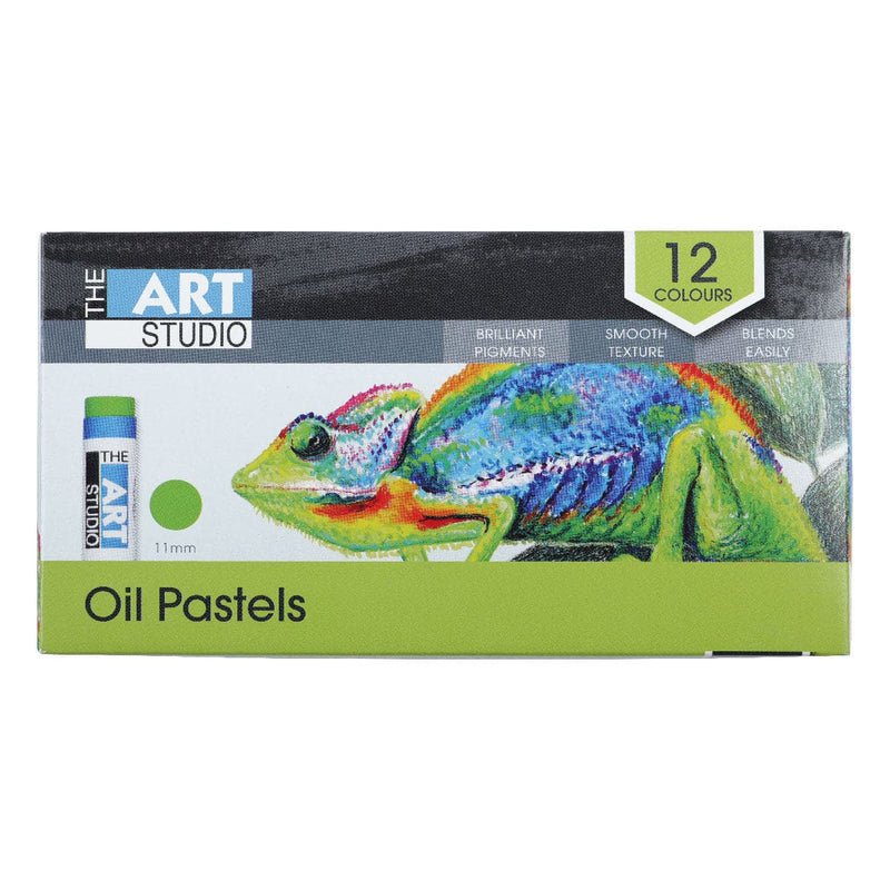Yellow Green The Art Studio Oil Pastel Assorted Colours 12 Piece Set Pastels & Charcoal