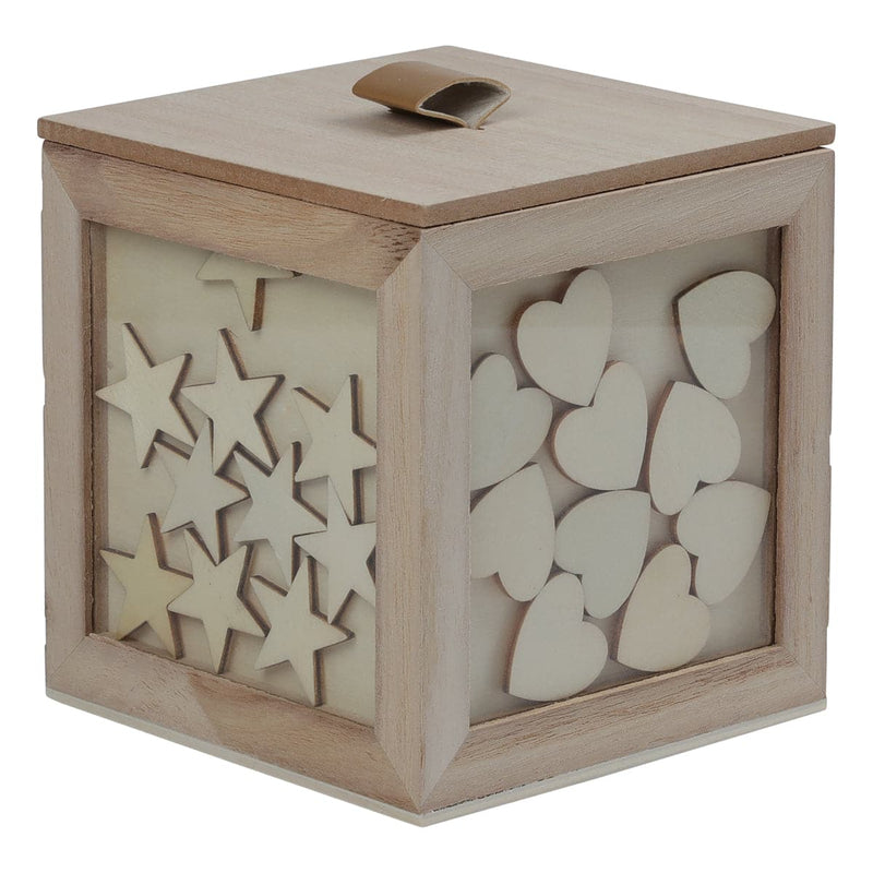 Dark Gray Urban Crafter Heart Token Box with Lid 13 x 13 x 14cm Boxes