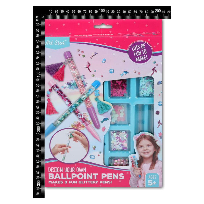 Sky Blue Art Star Design Your Own Ballpoint Pens Kit (3 Pack) Kids Craft Kits