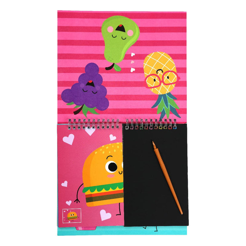 Hot Pink Art Star  Fast Foodies Scratch Art Flip Book Kids Craft Kits