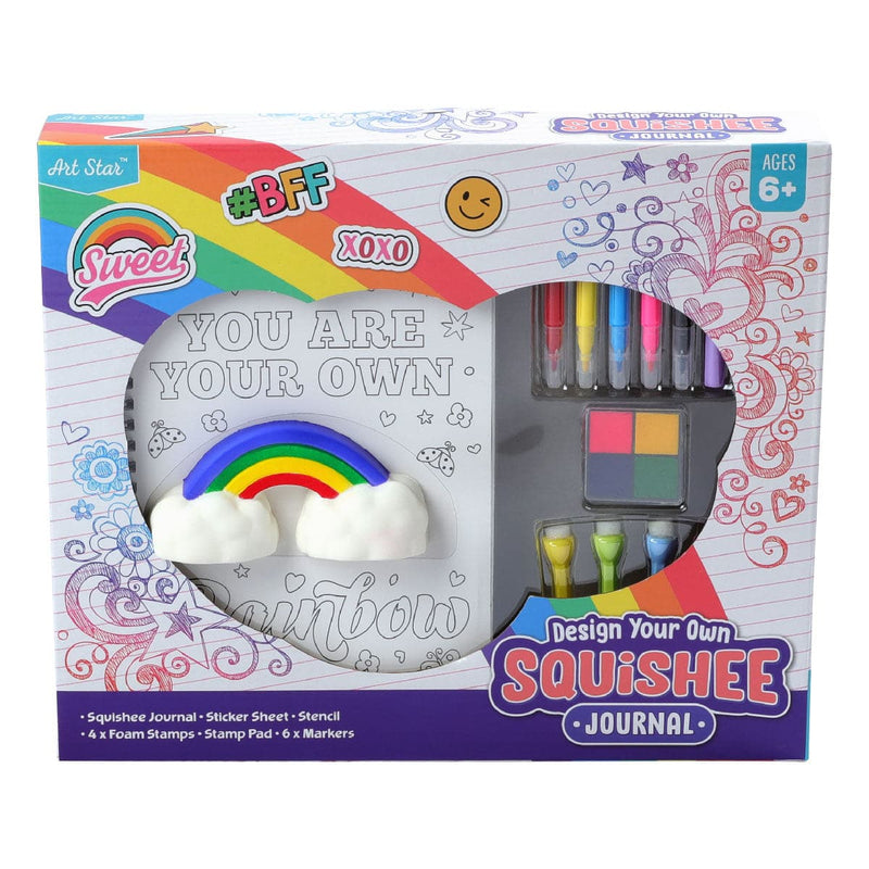Light Gray Art Star Design Your Own Rainbow Squishee Journal Kit Kids Craft Kits
