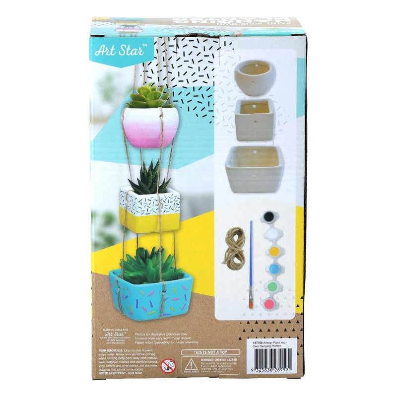 Gold Art Star Paint Your Own Hanging Planter Kids Craft Kits