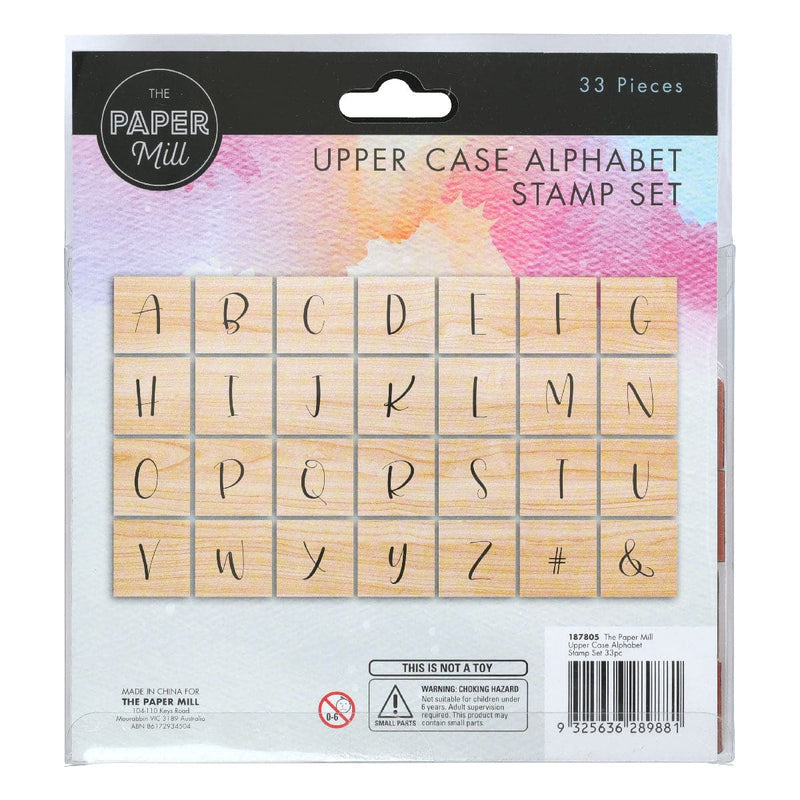 Wheat The Paper Mill Upper Case Alphabet Stamp Set 33 Pieces Stamp Pads