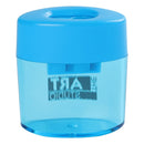 Dodger Blue The Art Studio 2 Hole Oval Pencil Sharpener With Catcher Drawing Accessories