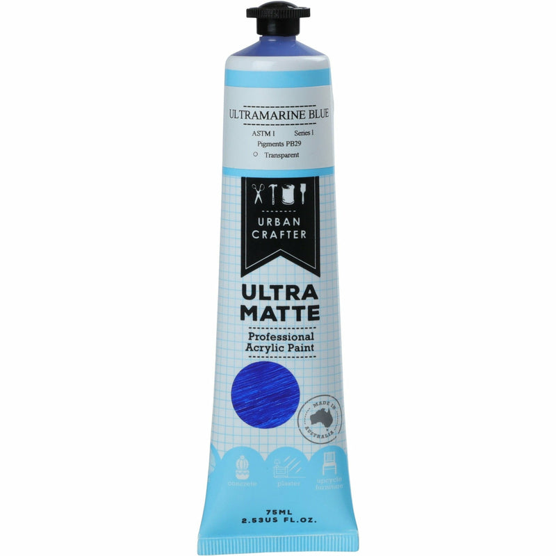 Light Steel Blue Urban Crafter Ultra Matte Acrylic Paint Ultramarine Blue Transparent S1 ASTM1 75ml Acrylic Paints