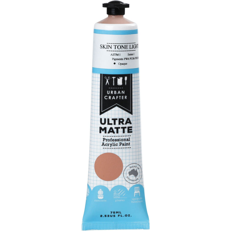 Gray Urban Crafter Ultra Matte Acrylic Paint Skin Tone Light Opaque S1 ASTM1 75ml Acrylic Paints