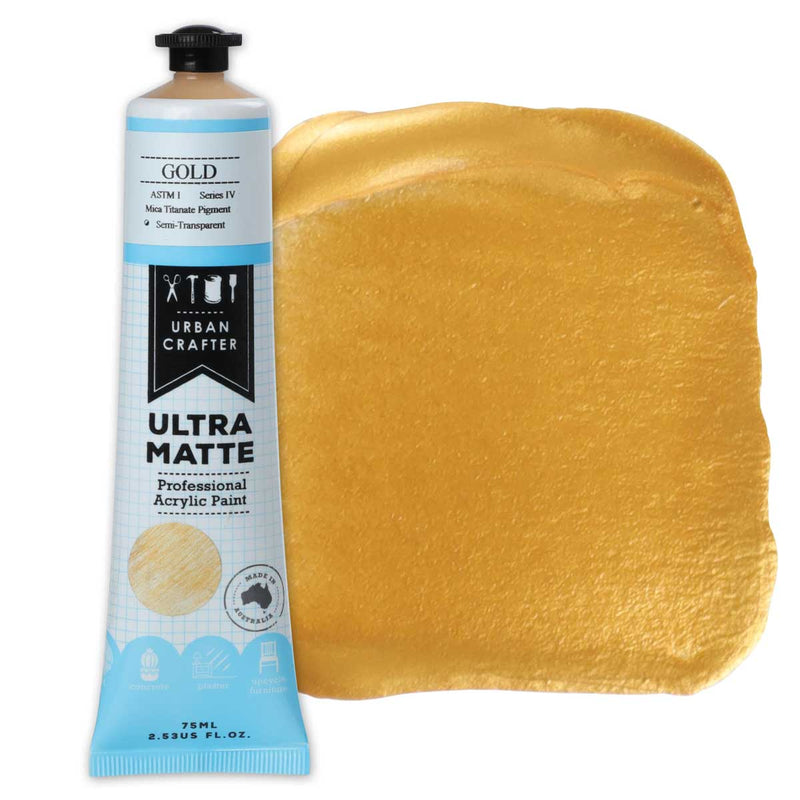 Goldenrod Urban Crafter Ultra Matte Acrylic Paint 75ml Gold S4 ASTM1 Semi-Transparent Acrylic Paints