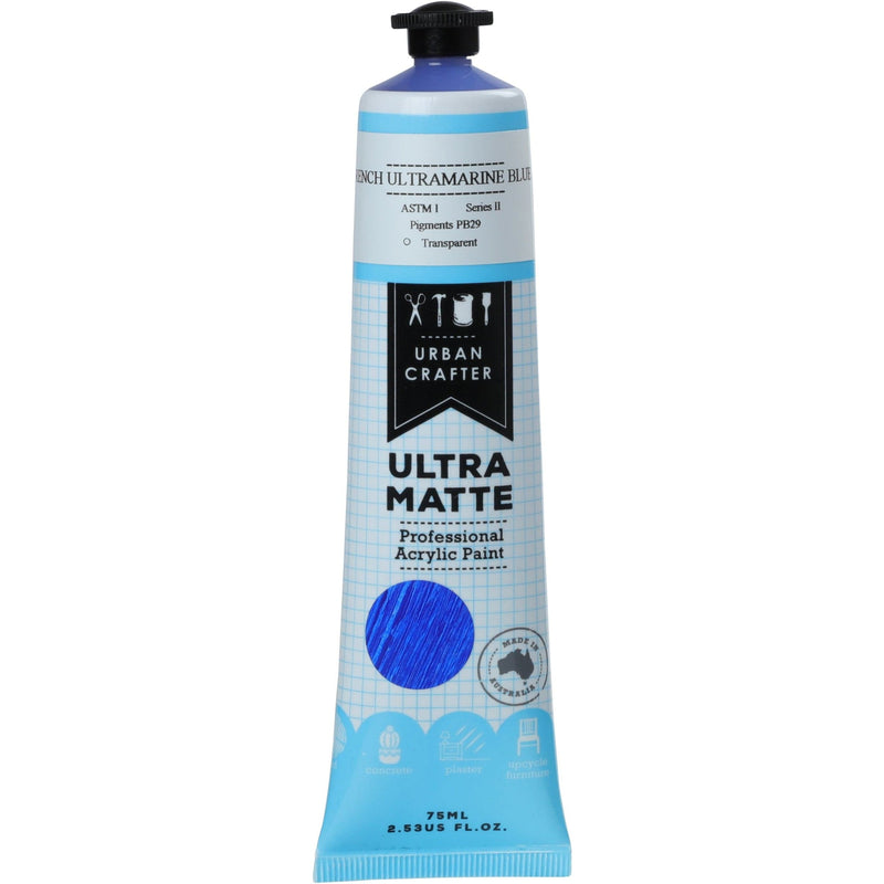 Light Steel Blue Urban Crafter Ultra Matte Acrylic Paint Transparent S2 ASTM1 French Ultra Blue 75ml Acrylic Paints