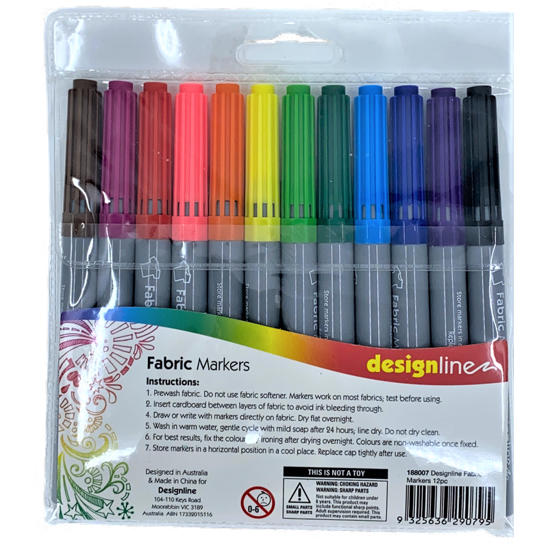 Goldenrod Designline Fabric Markers (12 Pack) Fabric Paints & Dyes