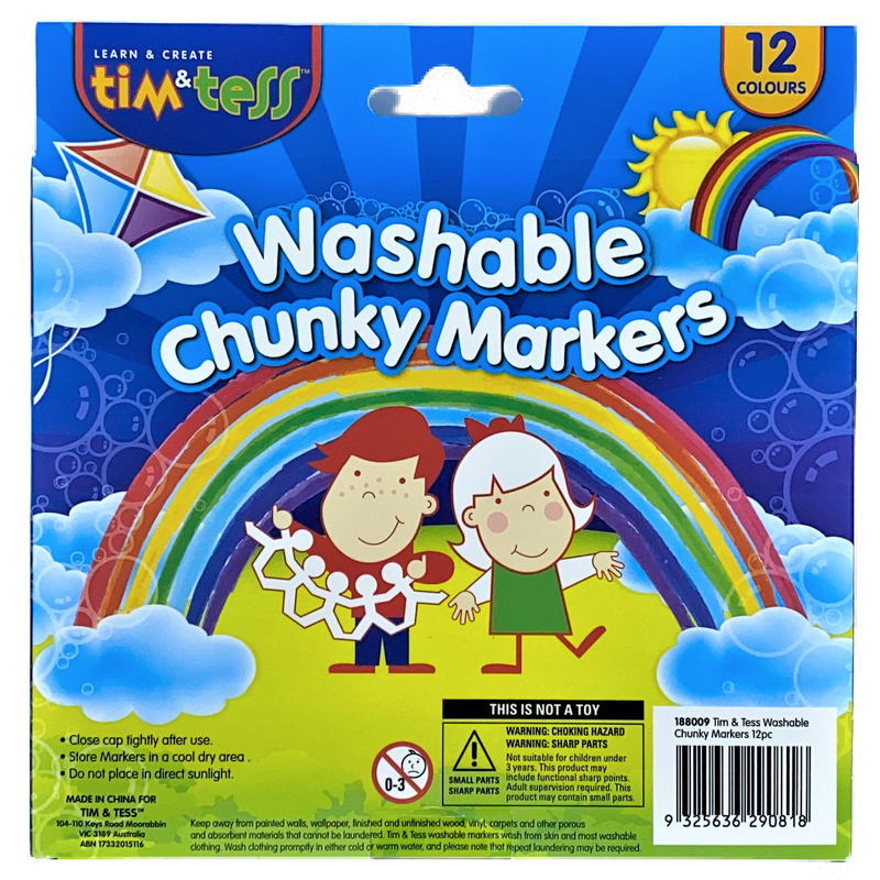 Goldenrod Tim & Tess Washable Chunky Markers (12 Pack) Kids Markers