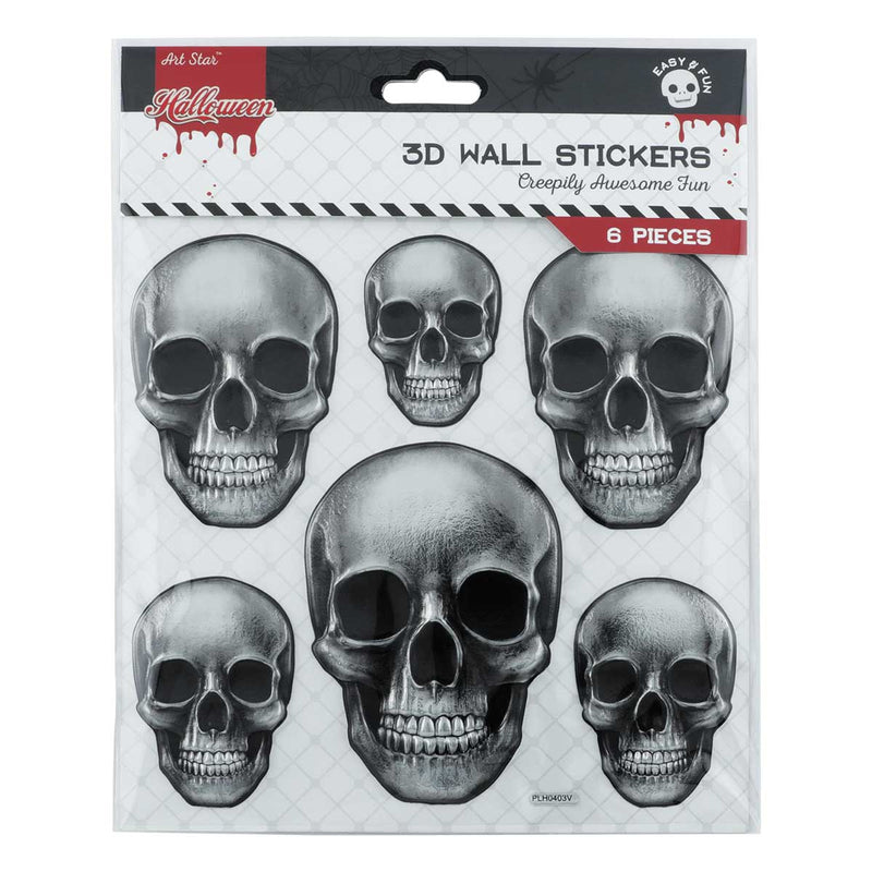 Slate Gray Art Star Halloween 3D Wall Stickers Skulls Halloween