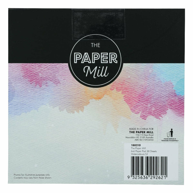 Gray The Paper Mill Watercolour Paper Pad Series 2, 15.2x15.2cm (30 Sheets) Cardstock