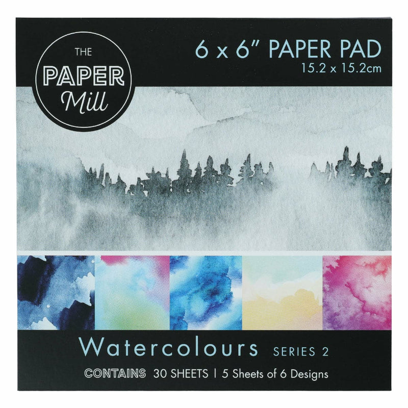Light Gray The Paper Mill Watercolour Paper Pad Series 2, 15.2x15.2cm (30 Sheets) Cardstock