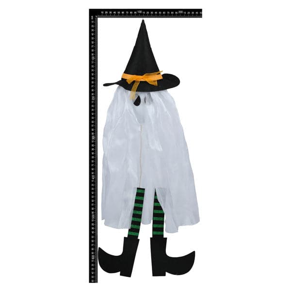 Light Gray Art Star Halloween Ghost with Witches Hat 65 x 21cm Halloween