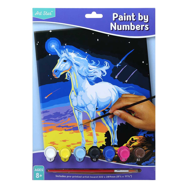 Royal Blue Art Star Mystical Unicorn Paint By Numbers Small Kids Craft Kits