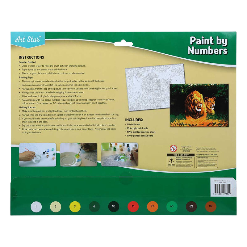 Tan Art Star Paint By Numbers Lions Large Kids Craft Kits