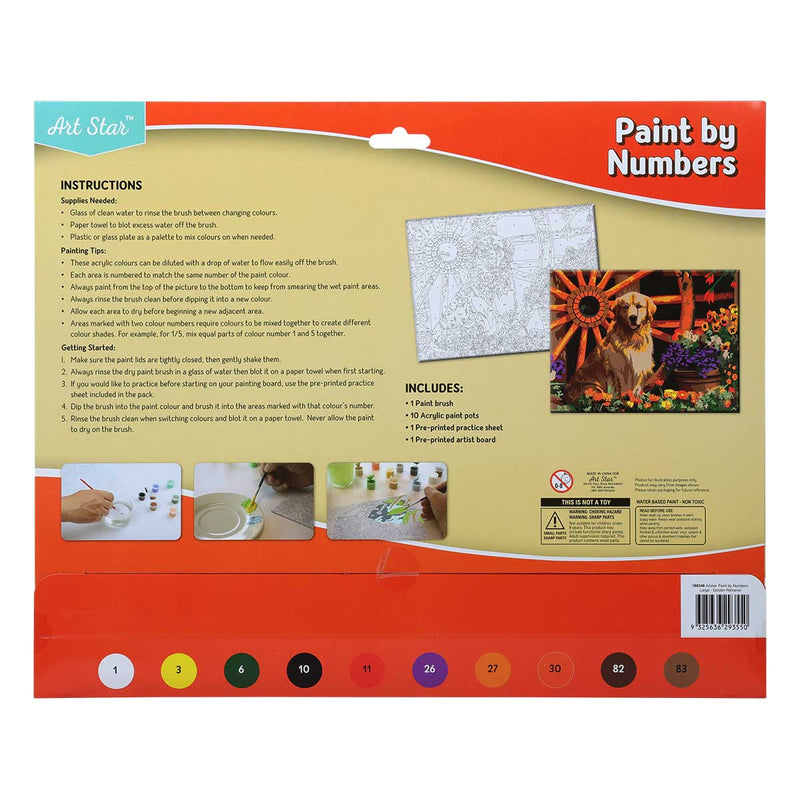 Tan Art Star Paint By Numbers Golden Retriever Large Kids Craft Kits