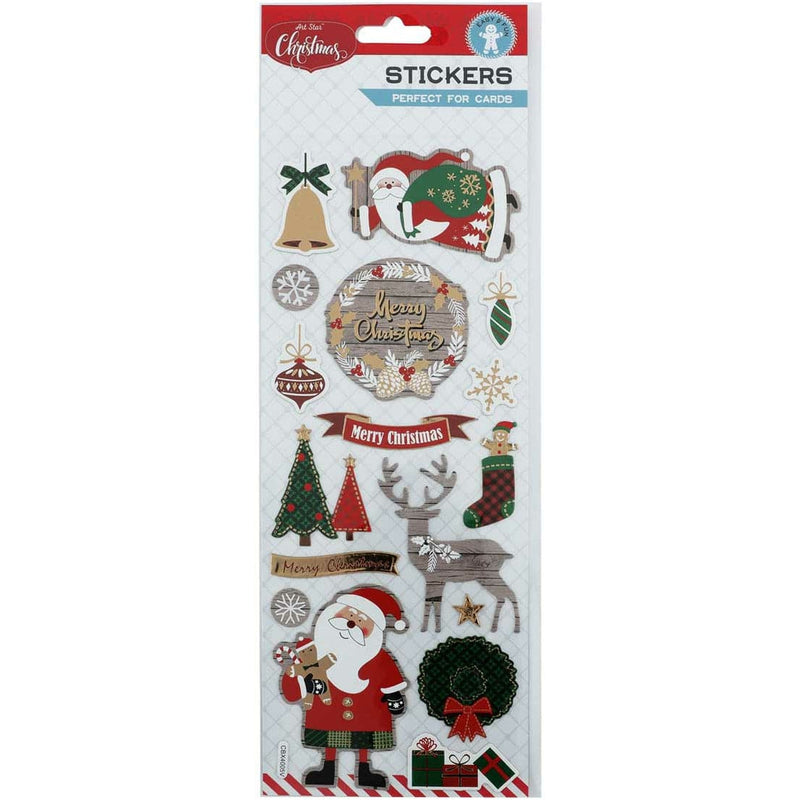 Light Gray Art Star Christmas Chipboard Stickers with Foil Christmas