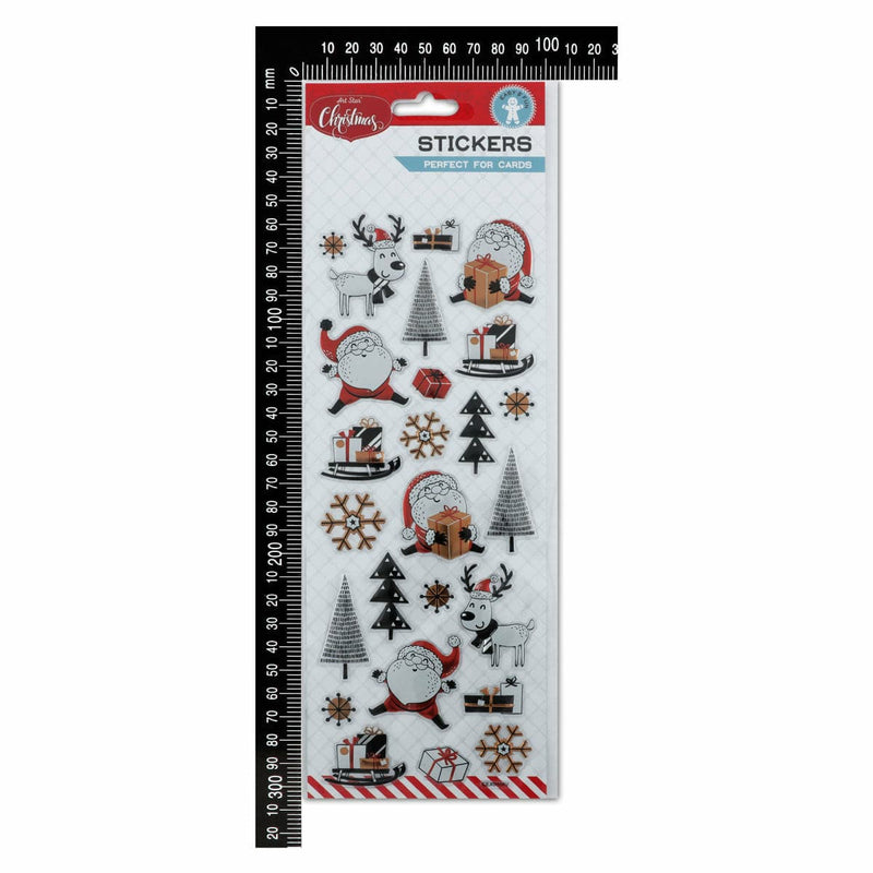 Gray Art Star Christmas Embossed Foil Stickers Christmas