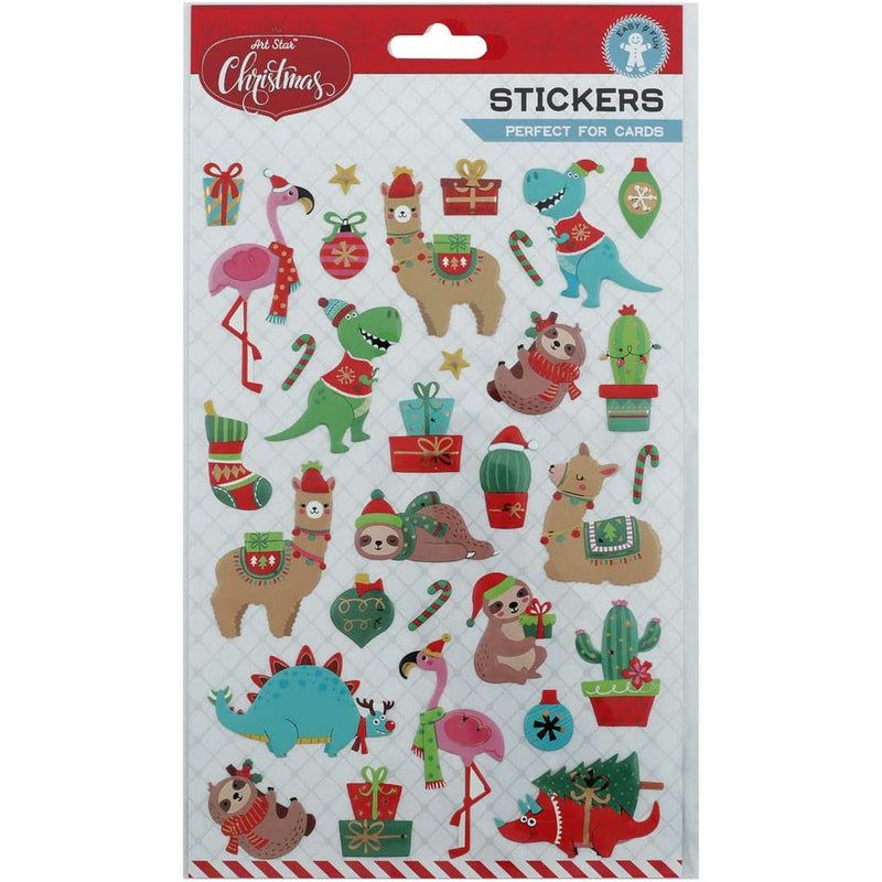 Light Gray Art Star Christmas Mystical Friends Stickers Christmas